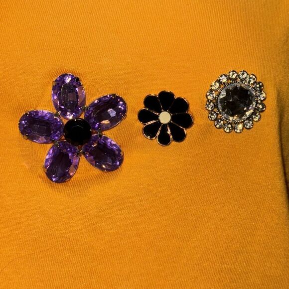 Isaac Mizrahi Live  scoop neck n rhinestone adorned top wearable art - Picture 4 of 7